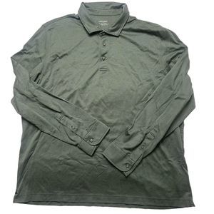 Untuckit 2XL Men’s 3/4 Button Pullover Longseelve Green Casual Cotton Golf Geo